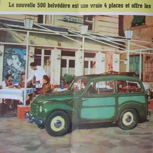 Fiat 500 Belvedere Modellprogramm 1948 Automobilprospekt (7441)