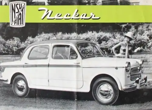 Fiat NSU Neckar Modellprogramm 1959 Automobilprospekt (7445)