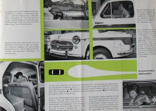 Fiat NSU Neckar Modellprogramm 1959 Automobilprospekt (7445)