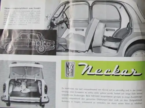 Fiat NSU Neckar Modellprogramm 1959 Automobilprospekt (7445)