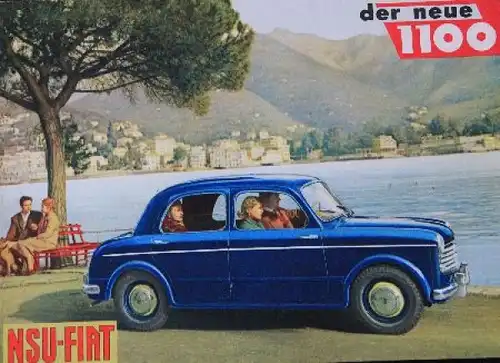 NSU Fiat 1100 Modellprogramm 1954 Automobilprospekt  (7447)