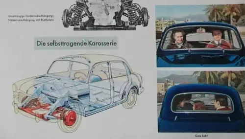 NSU Fiat 1100 Modellprogramm 1954 Automobilprospekt  (7447)