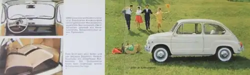 Fiat 600 D Modellprogramm 1962 Automobilprospekt (7455)