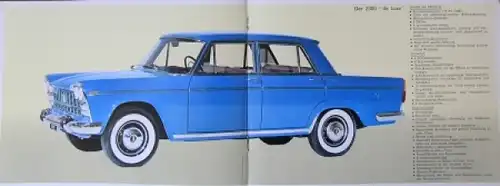 Fiat 2300 DeLuxe Modellprogramm 1959 Automobilprospekt (7464)