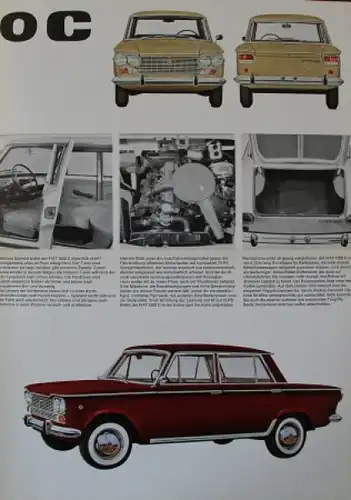 Fiat 1500 C Modellprogramm 1964 Automobilprospekt (7473)