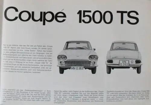 Fiat 1500 TS Modellprogramm 1963 Automobilprospekt (7474)