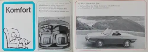 Fiat 850 Spider Modellprogramm 1966 interner Händler-Prospekt (7476)