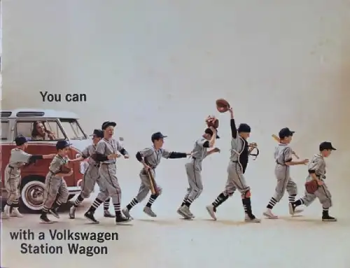 Volkswagen T1 Transporter Modellprogramm 1964 "You can with a Volkswagen" Automobilprospekt (7510)