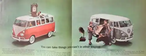 Volkswagen T1 Transporter Modellprogramm 1964 "You can with a Volkswagen" Automobilprospekt (7510)