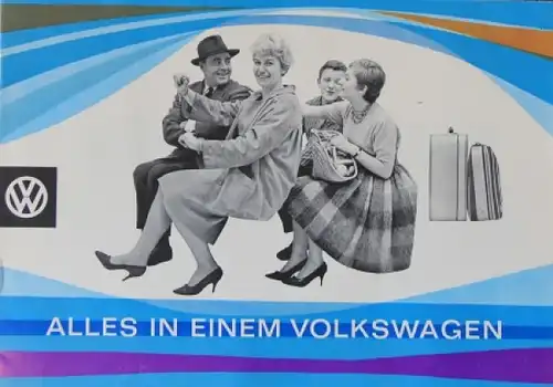 Volkswagen Käfer Modellprogramm 1964 "Alles in einem Volkswagen" Automobilprospekt (7548)