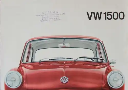 Volkswagen 1500 Modellprogramm 1964 Automobilprospekt (7578)