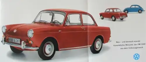 Volkswagen 1500 Modellprogramm 1964 Automobilprospekt (7578)