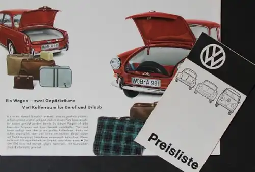 Volkswagen 1500 Modellprogramm 1964 Automobilprospekt (7578)