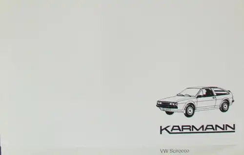 Volkswagen Karmann Scirocco Modellprogramm 1982 Automobilprospekt (7593)