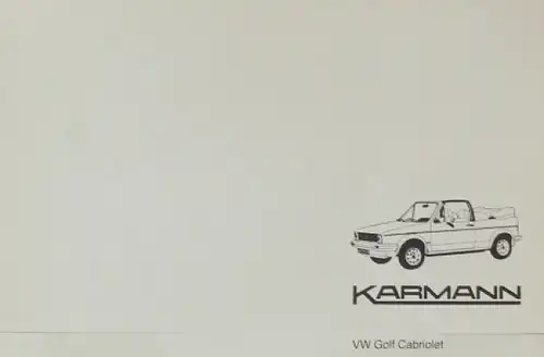 Volkswagen Karmann Golf I Cabriolet Modellprogramm 1980 Automobilprospekt (7594)