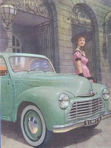 Simca Modellprogramm 1947 Automobilprospekt (7616)