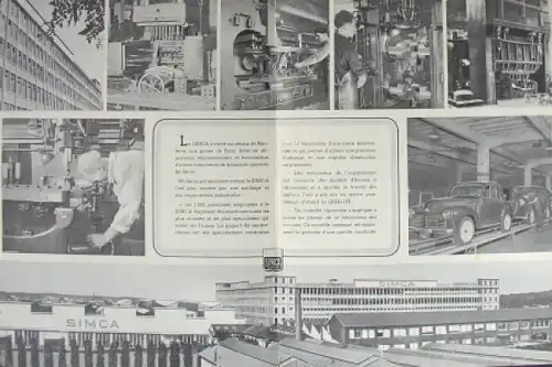 Simca Modellprogramm 1947 Automobilprospekt (7616)