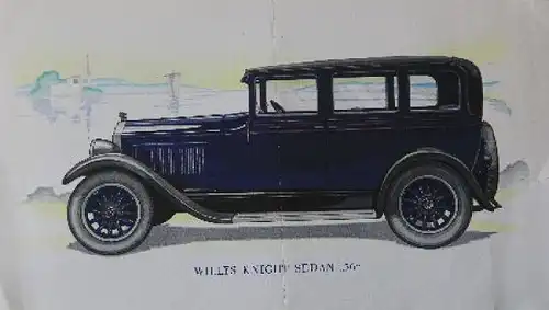 Willys-Knight 56 Sedan Modellprogramm 1927 Automobilprospekt (7618)