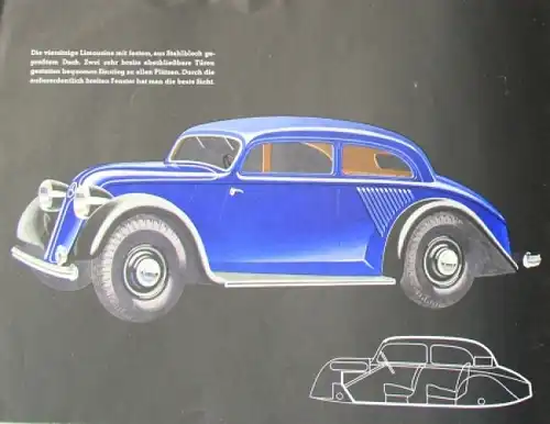 Mercedes-Benz 130 H Modellprogramm 1934 Automobilprospekt (7624)