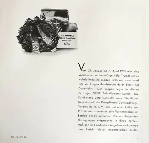 Adler Automobile Modellprogramm 1936 "Wirtschaftliches Fahren" Automobilprospekt (7675)