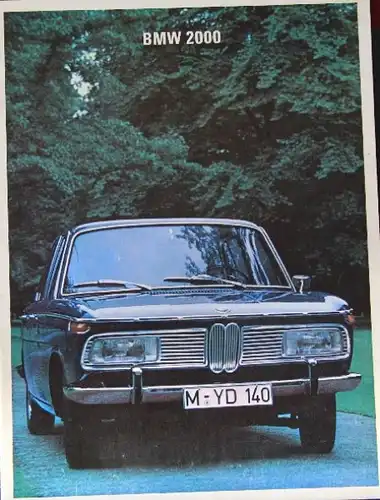 BMW 2000 Modellprogramm 1966 Automobilprospekt (7680)