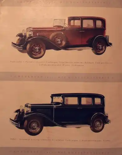 Chevrolet Modellprogramm 1931 Automobilprospekt (7727)