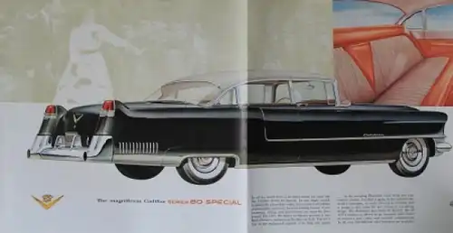 Cadillac Modellprogramm 1955 Automobilprospekt (7756)