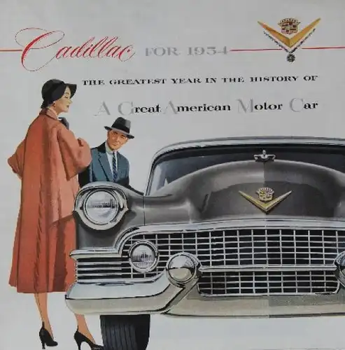 Cadillac Modellprogramm 1954 Automobilprospekt (7765)