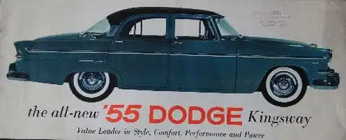 Dodge Kingsway Modellprogramm 1955 Automobilprospekt (7828)