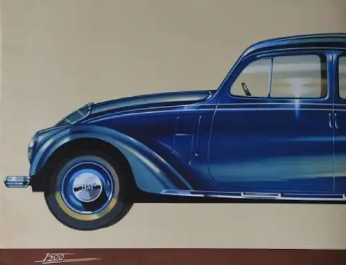 Fiat 1500 Modellprogramm 1938 Automobilprospekt (7839)