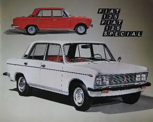 Fiat 125 Modellprogramm 1971 Automobilprospekt (7843)