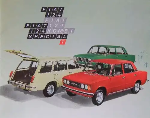Fiat 124 Modellprogramm 1971 Automobilprospekt (7846)