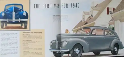 Ford Modellprogramm 1940 Automobilprospekt (7868)