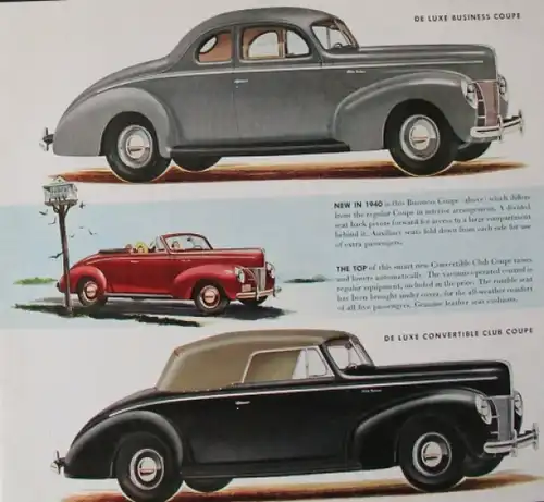 Ford Modellprogramm 1940 Automobilprospekt (7868)