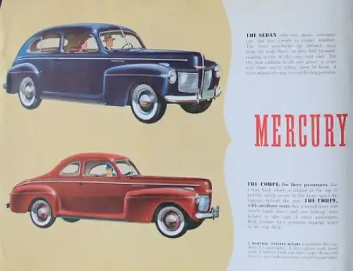 Ford Mercury 8 Modellprogramm 1940 Automobilprospekt (7874)