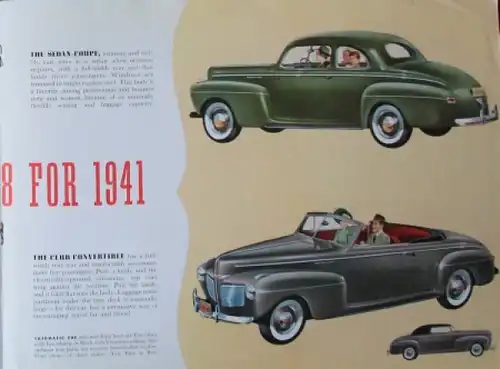 Ford Mercury 8 Modellprogramm 1940 Automobilprospekt (7874)