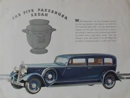 Hupmobile 326 Modellprogramm 1933 Automobilprospekt (7893)