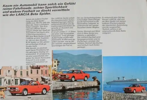 Lancia Beta Spider Modellprogramm 1979 Autompbilprospekt (7899)