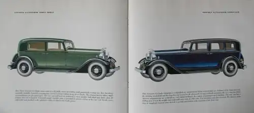 Lincoln Modellprogramm 1933 Automobil-Prestigeprospekt (7903)