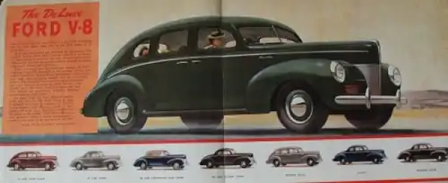Ford Modellprogramm 1940 Automobilprospekt (7943)