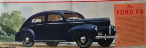 Ford Modellprogramm 1940 Automobilprospekt (7943)