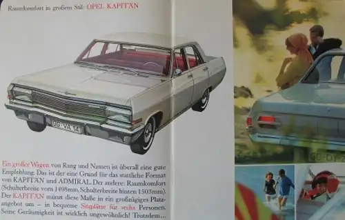 Opel Kapitän Admiral Modellprogramm 1966 Automobilprospekt (7982)