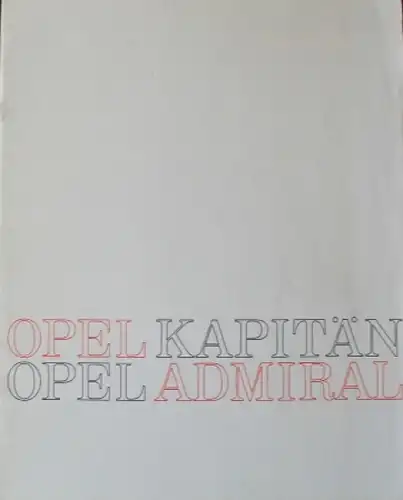 Opel Kapitän Admiral Modellprogramm 1966 Automobilprospekt (7985)