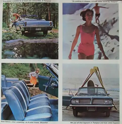 Pontiac Tempest Modellprogramm 1963 Automobilprospekt (8009)