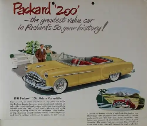 Packard Modellprogramm 1951 Automobilprospekt (8017)