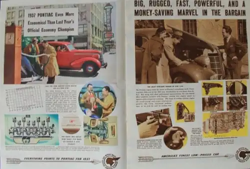 Pontiac Modellprogramm 1937 Automobilprospekt (8026)