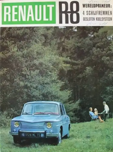 Renault 8 Modellprogramm 1964 Automobilprospekt (8042)