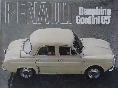 Renault Dauphine Gordini Modellprogramm 1965 Automobilprospekt (8044)