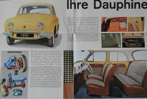 Renault Dauphine Modellprogramm 1962 Automobilprospekt (8052)
