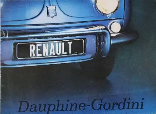 Renault Dauphine Gordini Modellprogramm 1960 Automobilprospekt (8076)